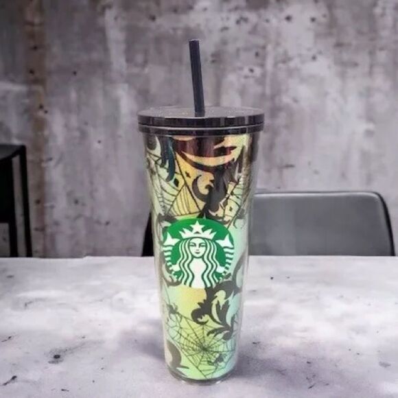 Starbucks‎ Halloween 2021 Foil Spiderweb Floral Tumbler - Picture 1 of 7